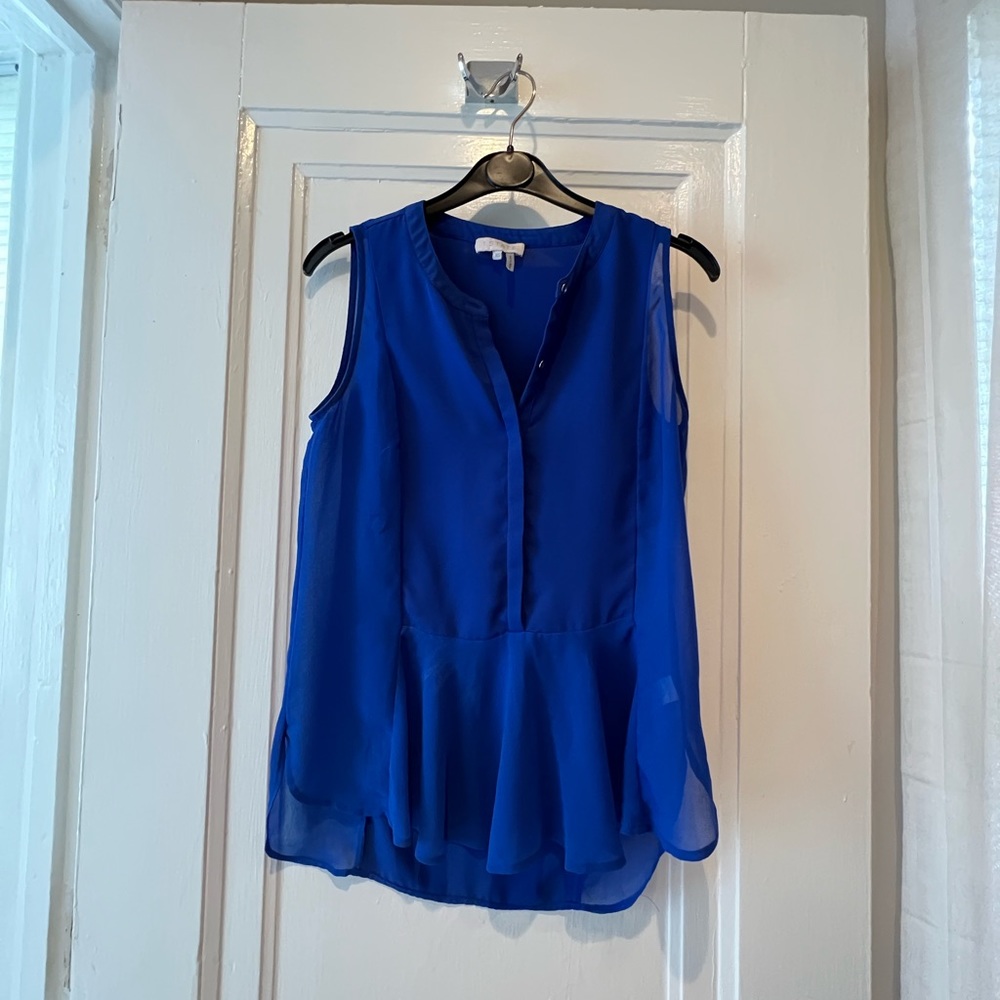 1. State XS sleeveless blue top